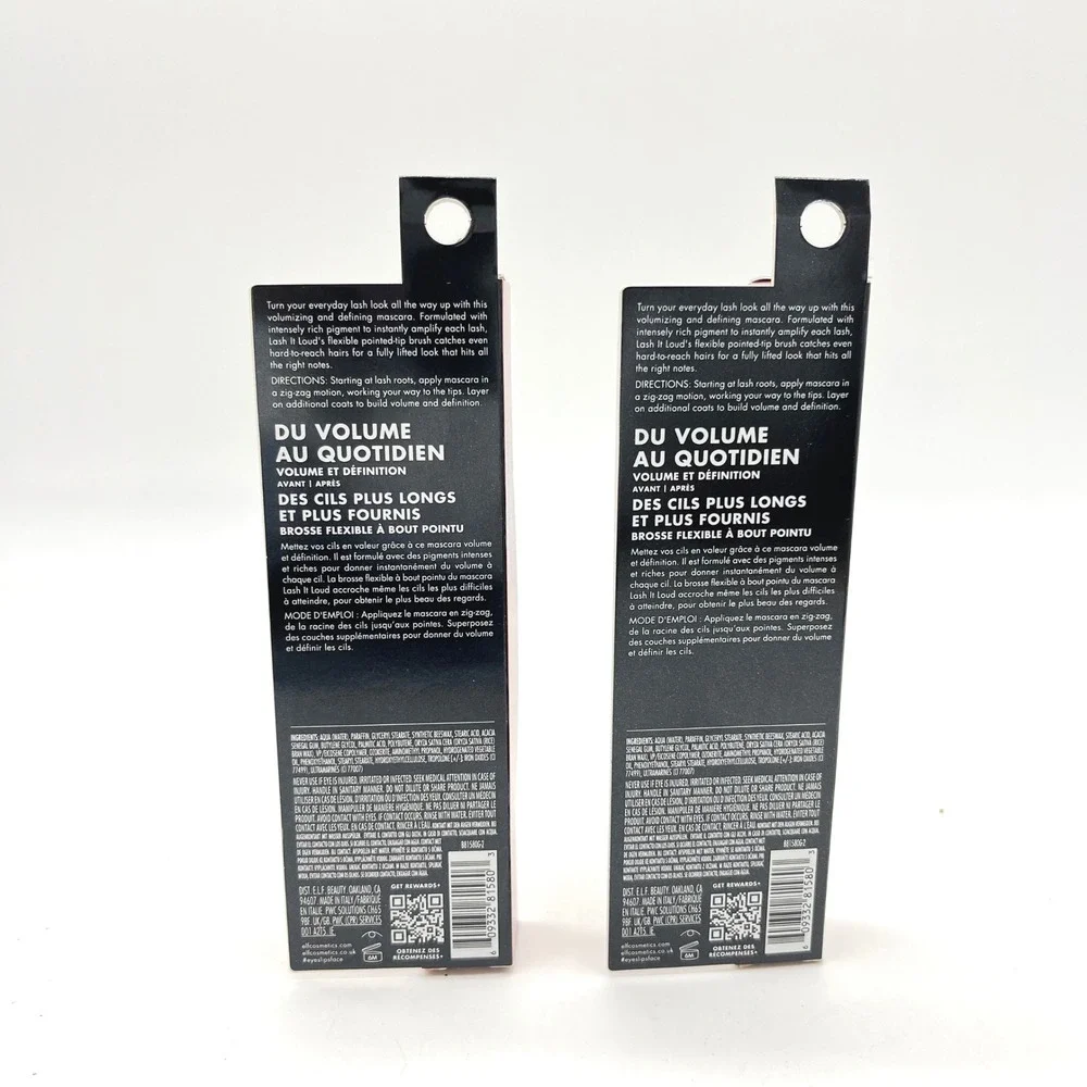 ELF Lash It‎ Loud Mascara Everyday Volume Black Noir New Sealed 2 Pack